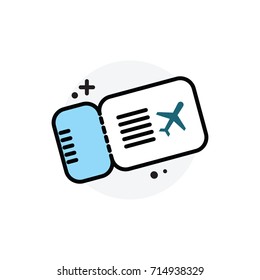 Airplane ticket concept Isolated Line Vector Illustration editable Icon