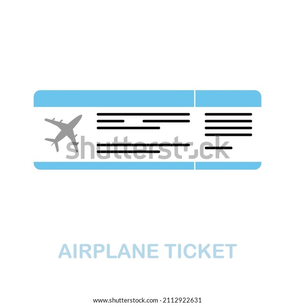 Airplane Ticket flat icon. Colored element sign\
from airport collection. Flat Airplane Ticket icon sign for web\
design, infographics and\
more.