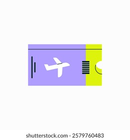 Airplane Ticket In Flat Vector Illustration Symbolizing Travel, Flight Booking, And Air Transportation, Isolated On White Background