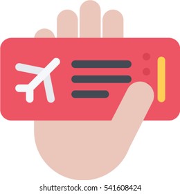 airplane ticket hand icon