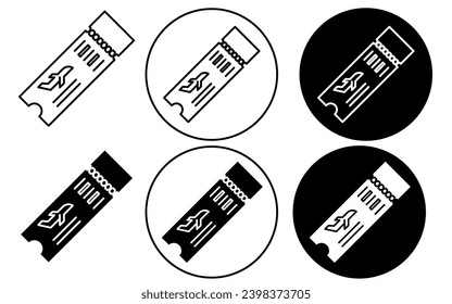 Airplane Ticket icon. air plane fly tourist ticket booking pass or voucher coupon symbol set. vip business class airplane ticket buy vector line logo