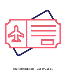 Icono de boleto de avión Ilustración vectorial de color