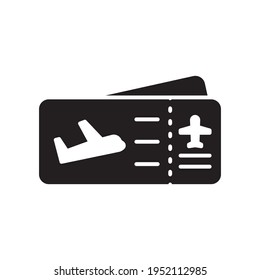 Illustration des Flugzeugticketsymboles zum Entwurf einer Vektorvorlage im trendigen Flachstil