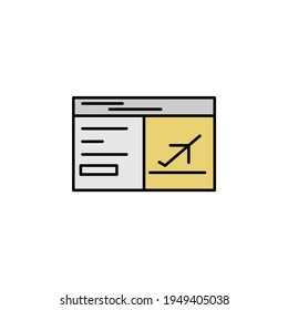 Airplane ticket icon. Element of travel illustration. Signs and symbols can be used for web, logo, mobile app, UI, UX