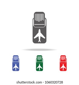 Airplane Ticket Icon. Elements of airport multi colored icons. Premium quality graphic design icon. Simple icon for websites, web design, mobile app, info graphics on white background