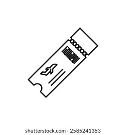 Airplane Ticket icon Flat vector set outline