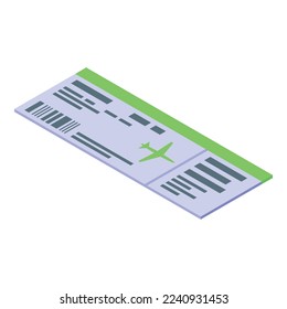 Airplane ticket icon isometric vector. Vaccine passport. Pass control