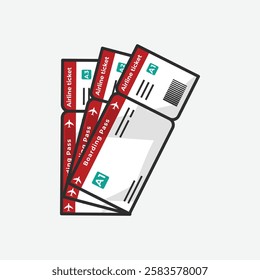 airplane ticket icon logo illustration design