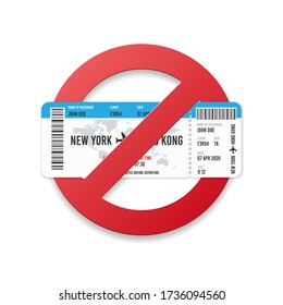 Symbol für das Flugticket. nicht erlaubt, Warnzeichen