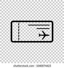 airplane ticket icon. On transparent background.
