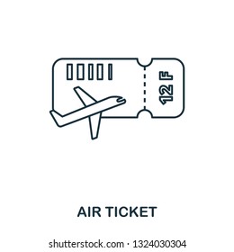 Airplane Ticket icon. Outline thin line style from airport icons collection. Pixel perfect Airplane Ticket icon for web design, apps, software, print usage