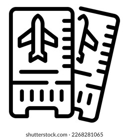 Airplane ticket icon outline vector. Wind board. Water kite