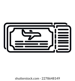 Airplane ticket icon outline vector. Plane travel. Travel traffic