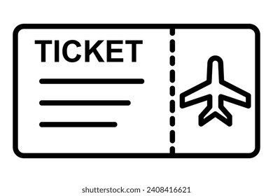 airplane ticket icon. icon related to ticket for air travel. line icon style. element illustration
