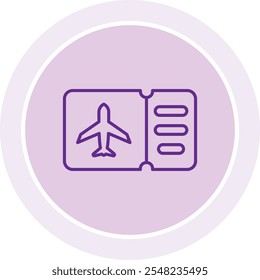 Airplane Ticket Icon Representing Air Travel, Flight Bookings, and Transportation, Perfect for Highlighting Ticketing, Reservations, and Travel Planning in a Clean and Detailed Design.