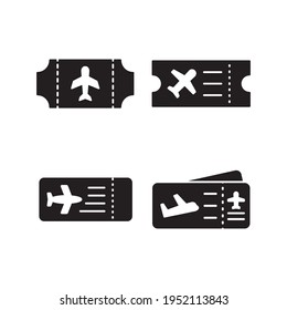 Icono De Billete De Avión Juego De Plantilla De Vector De Diseño Ilustración En Estilo Plano Moderno