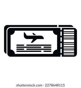 Airplane ticket icon simple vector. Plane travel. Travel traffic