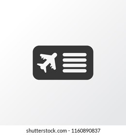 Airplane ticket icon symbol. Premium quality isolated airline pass element in trendy style.