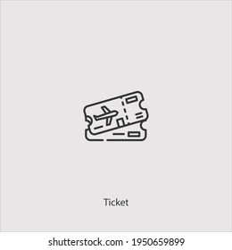 airplane ticket icon vector isolated on white background