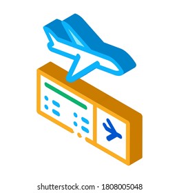 airplane ticket icon vector. isometric airplane ticket sign. color isolated symbol illustration