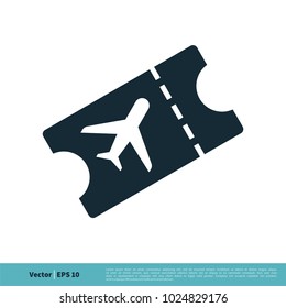 Airplane Ticket Icon Vector Logo Template Illustration Design. Vector EPS 10.