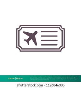 Airplane Ticket Icon Vector Logo Template Illustration Design. Vector EPS 10.