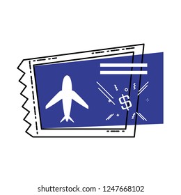 airplane ticket isolated icon