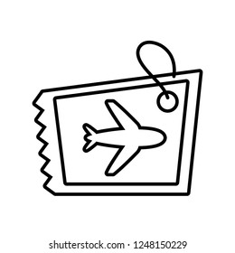 airplane ticket isolated icon