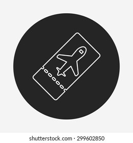 airplane ticket line icon