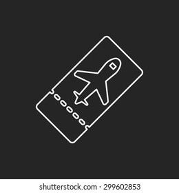 airplane ticket line icon