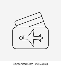 airplane ticket line icon