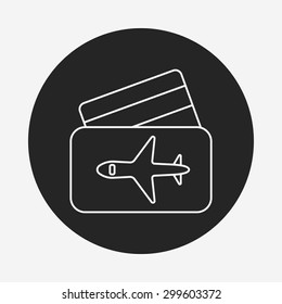 airplane ticket line icon