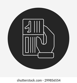 airplane ticket line icon