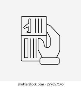 airplane ticket line icon