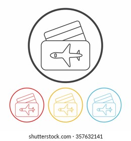 airplane ticket line icon
