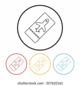 airplane ticket line icon