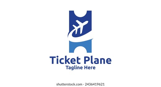 diseño de logotipo de boleto de avión, plantilla de diseño de logotipo, símbolo, idea creativa.