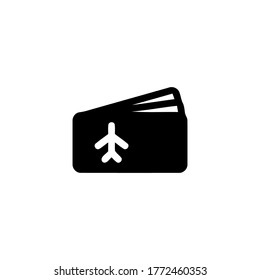airplane ticket logo icon design with simple line art style 
