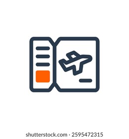 Airplane Ticket for Study Abroad Vector Icon