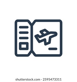 Airplane Ticket for Study Abroad Vector Icon