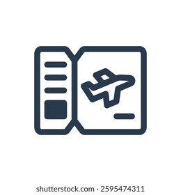 Airplane Ticket for Study Abroad Vector Icon