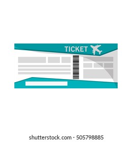 Airplane ticket of travel and tourism concept