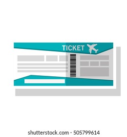 Airplane ticket of travel and tourism concept
