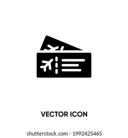 Airplane ticket vector icon. Modern, simple flat vector illustration for website or mobile app.Flight ticket symbol, logo illustration. Pixel perfect vector graphics	
