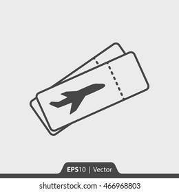 Airplane ticket vector icon for web