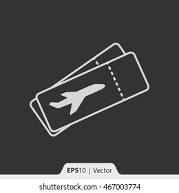 Airplane ticket vector icon for web and print