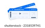 Airplane tickets. Boarding pass tickets template. Plane tickets vector pictogram. Airline boarding pass template. Air ticket icon. Vector illustration