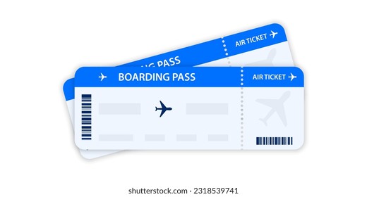 Airplane tickets. Boarding pass tickets template. Plane tickets vector pictogram. Airline boarding pass template. Air ticket icon. Vector illustration