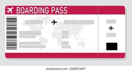 Airplane tickets. Boarding pass tickets template. Plane tickets vector pictogram. Airline boarding pass template. Air ticket icon. Vector illustration