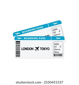 Airplane tickets boarding pass ticket design vector template